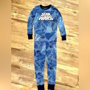 Gap kids Star Wars long pants top boys girls pajama set blue sz 8 2 pcs EUC
